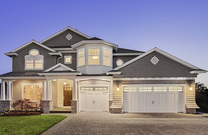 Exterior of a Beautiful House with 2 Garage Doors