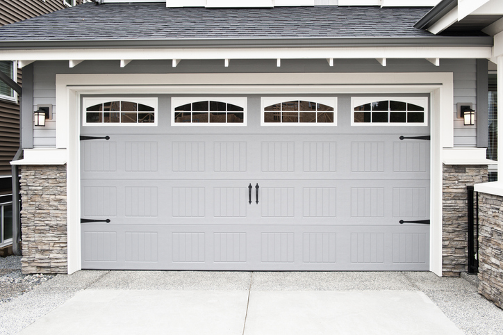 Gray garage door on home