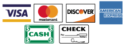 Visa MasterCard Discover American Express Cash & Check