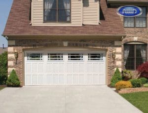 Home with 1 white garage door